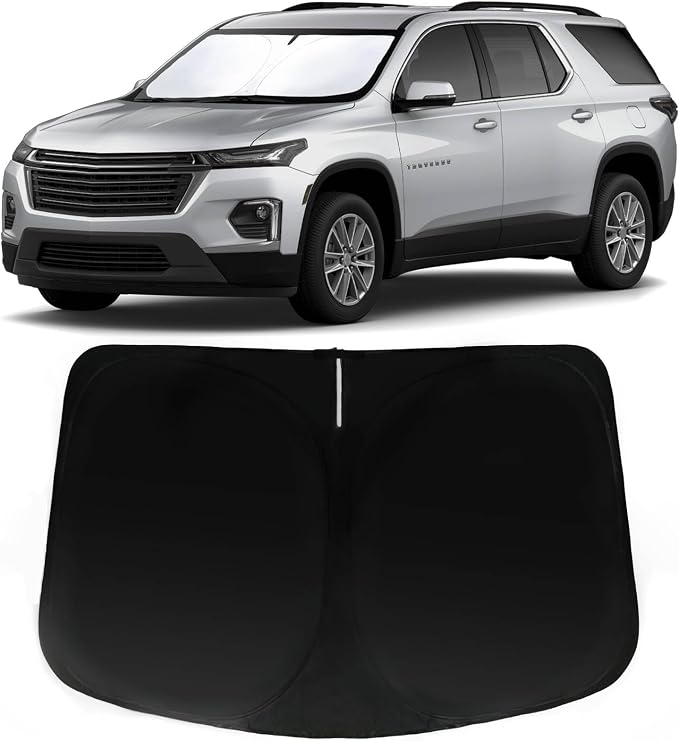 Custom Fit Chevrolet Traverse 2018-2026 Chevy Traverse Windshield Sun Shade | PAIMOHO Car Front Window Sunshade with 240T Sun Visor Protector Blocks UV Rays Heat Sun Shield Accessories