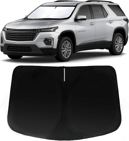 Custom Fit Chevrolet Traverse 2018-2026 Chevy Traverse Windshield Sun Shade | PAIMOHO Car Front Window Sunshade with 240T Sun Visor Protector Blocks UV Rays Heat Sun Shield Accessories