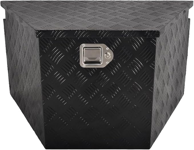 33''Inch Aluminum Trailer Tongue Tool Box Truck Bed Toolbox Truck Trailer Chest Box Underbody Storage Organizer Waterproof Square Storage Organizer wi/Lock & Keys Black(‎33" Lx19 Wx18 H)