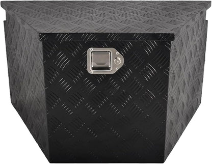 33''Inch Aluminum Trailer Tongue Tool Box Truck Bed Toolbox Truck Trailer Chest Box Underbody Storage Organizer Waterproof Square Storage Organizer wi/Lock & Keys Black(‎33" Lx19 Wx18 H)