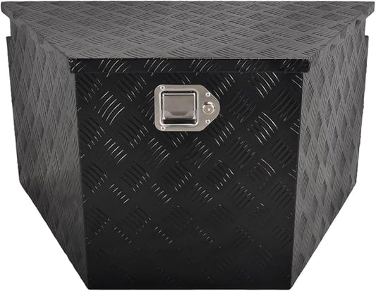 33''Inch Aluminum Trailer Tongue Tool Box Truck Bed Toolbox Truck Trailer Chest Box Underbody Storage Organizer Waterproof Square Storage Organizer wi/Lock & Keys Black(‎33" Lx19 Wx18 H)