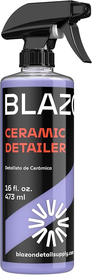 BLAZON Ceramic Detailer Spray Coating- Hydrophobic Shine & Surface Protection- Glossy Ceramic Clear Coat Paint Sealant- Cars, Trucks, Motorcycles, RVs, Boats & More- 16 fl oz