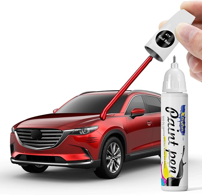 41V Soul Red Touch Up Paint Compatible with Mazda, DIY Car Paint Scratch Repair, Quick & Easy Fix Automotive Scratch Repair for CX-5/CX-9/CX-3/Mazda3/Mazda6/MX-5/Mazda2/Miata