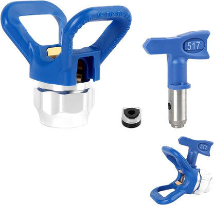 Airless Spray Tip for Standard Airless Paint Spray ，Includes 517 Nozzle tip,7/8" Nozzle seat and Nozzle Gasket (Blue)
