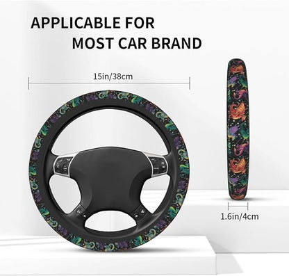 Dragon Steering Wheel Covers Non Slip Neoprene Universal 15 Inch Steering Wheel Protector Car Cover for Men Women