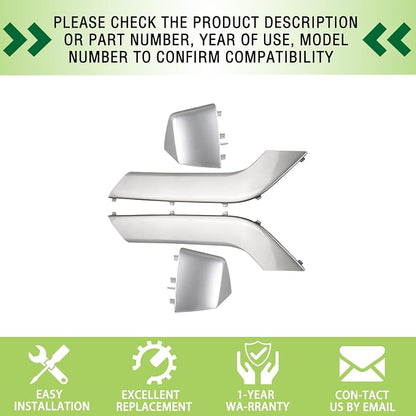 4PCS Door Armrest Cover Trim Kit Front&Rear Left Right Side Door Panel Arm Rest Bezel Set Synthesis Gray Compatible with 2014-2020 Chevy Silverado GMC Sierra Double Cab