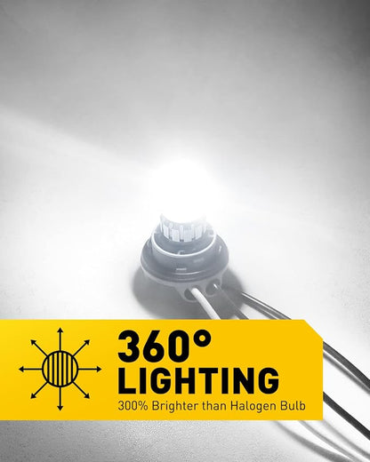 AUXITO 1157 LED Bulb White, 400% Brighter 1:1 Size, 7528 2057 2357 BAY15D LED Lights for Reverse Backup light, Tail Light, Brake Signal Light, DRL, Pack of 2