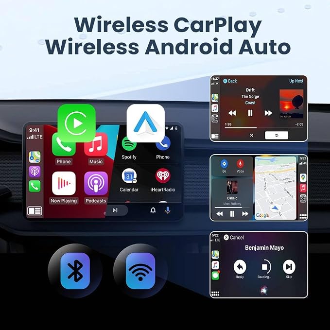 Wireless CarPlay Adapter 2026 Upgrade 2IN1 CarPlay Android Auto Mini USB Dongle, Turns Factory Wired to Wierelss, Plug and Play, No Delay, for 2016+ Cars
