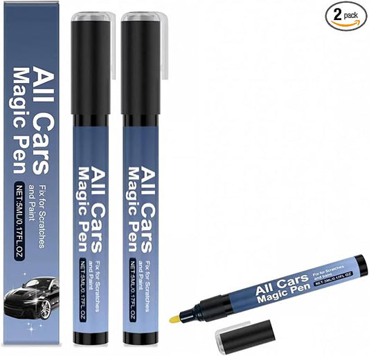 All Cars Magic Pen for Car Scratches, 2 PCS Magic Pen for Car Scratches for All Cars, Scratch Repair Magic Pen for All Types, Simple Quick Fix for Light Scratches and Swirls, Portable Design