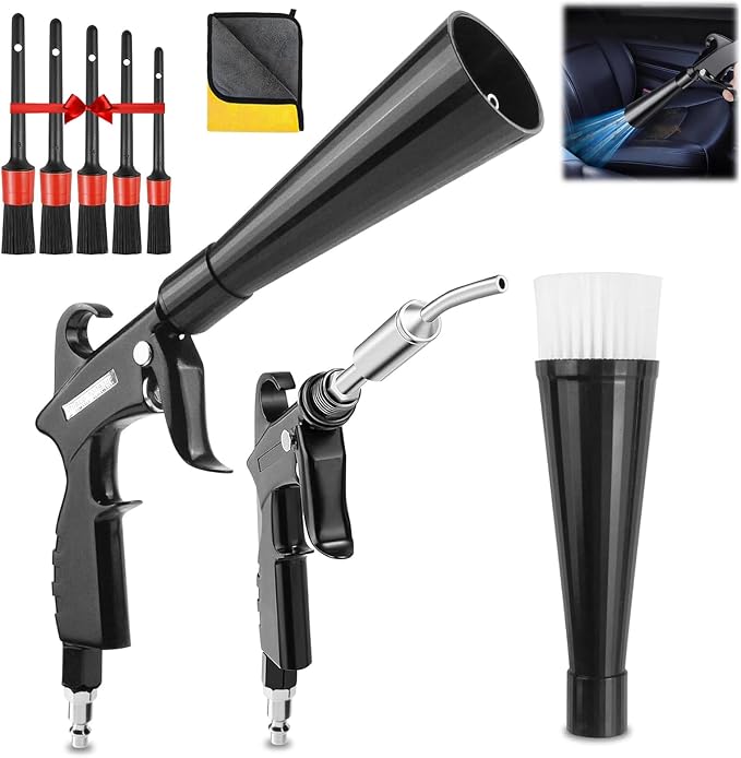 Detailing Car Cleaning Gun Interior Dryer Air Blow Gun, High Pressure Blower Gun, Car Detail Gun Fast Drying Blows Away Dust and Dirt Using Air