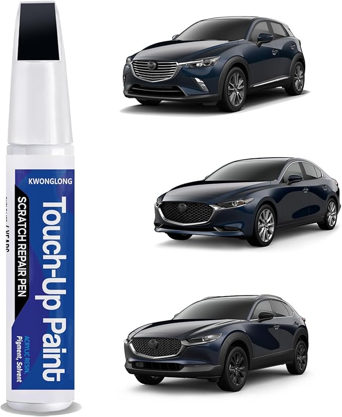 42M Deep Crystal Blue Touchup Paint Compatible with Mazda, 2-in-1 Scratch Repair Pen Exact Color Match, Car Scratch Repair Pen