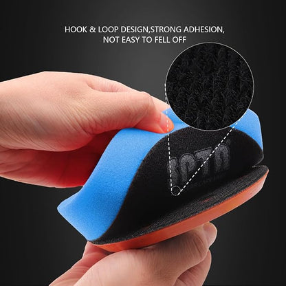 Blue T60 Moderate-Cut Foam Polishing Pads, SPTA 1Pc 3.5 Inch Face for 3 Inch 80mm Backing Plate Compound Buffing Sponge Pads for Car Buffer Polisher Compounding, Polishing and Waxing -FPTSS3G