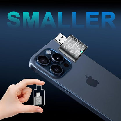 Mini Wireless Carplay Adapter for iPhone - Carplay Wireless Adapter Car Play Dongle Bluetooth, Compatible with iPhone iOS 10+, Stable & No Delay, Grey