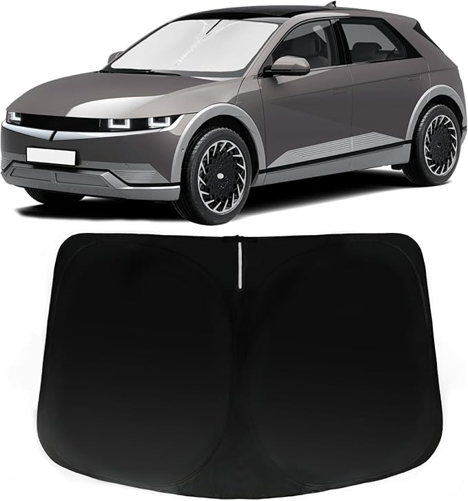 Windshield Sun Shade for Hyundai Ioniq 5 2022 2023 2024 2025, Car Front Window Sunshade with 240T Sun Visor Protector Blocks UV Rays Heat Sun Shield Accessories