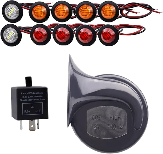 UTV ATV SXS Street Legal Kit with RockerTurn Light Horn Hazard Switch Flasher RelayFuse Line LED Lights Horn & Reverse Switch for Atv Utv Red Wire Harness Instruction Manual Light