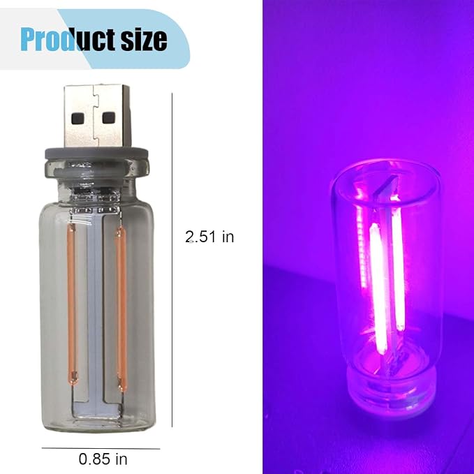 USB LED Atmosphere Light, Plug-in USB Ambient Retro Lamps, Mini LED Car Interface Charging Night Light for Hallway, Bedroom (Purple)