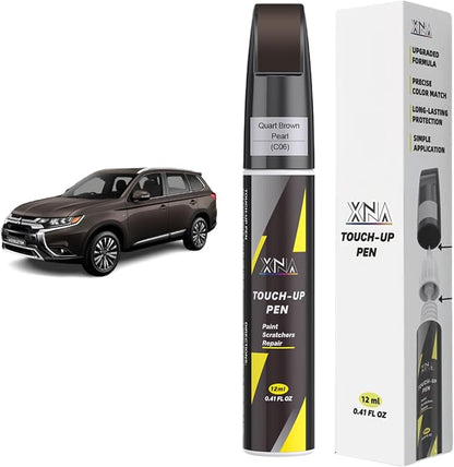 XNA Quart Brown Pearl(C06) for Mitsubishi Touch Up Paint, 2 in 1 Car Scratch Remover with Pen Tip and Brush, Exact Color-Matched for Car Paint Scratch Repair, Quick & Easy Fix Chips and Nicks