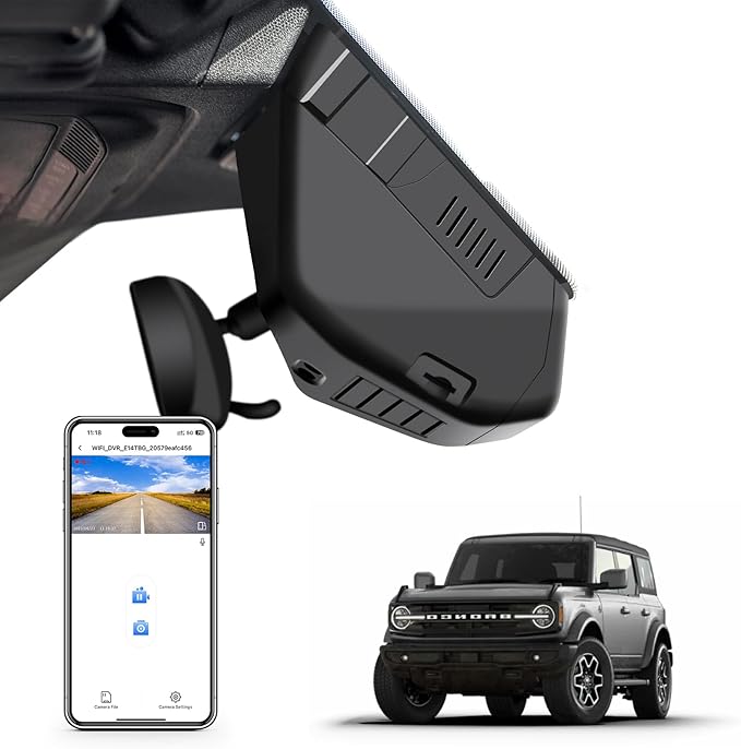 Mangoal 4K Dash Cam Fit for Ford Bronco 2021 2022 2023 2024 2026(Model A), Does Not Fit Ford Bronco Sport, WiFi & App, GPS, 64GB Card