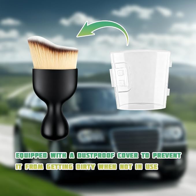 Car Interior Detailing Brush, Curved Soft Bristles Vehicle Removal Dust Collectors, Scratch-Free Automotive Cleaning Tool Accessories, Universal for Truck SUV Sedan (Tricolor)