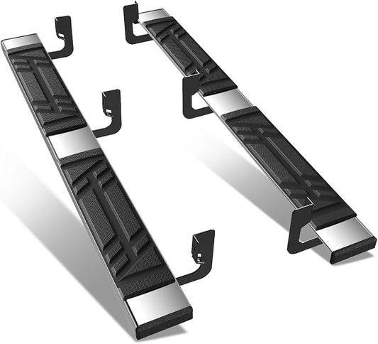 DNA Motoring 6.5" Flat Running Boards Side Step Nerf Rails Bars Compatible with 2004-2014 Ford F150, Fits Standard Cab Models, STEPB-U-F15004-T1-S