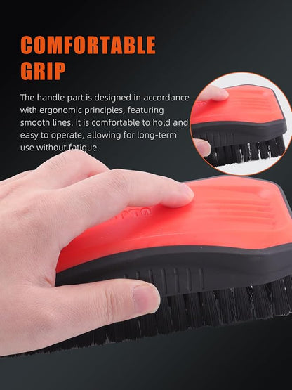 SPTA Carpet Cleaning Brush, 2Pcs Universal Leather & Upholstery Brush,Durable Nylon Bristles for Car Detailing,Ideal for Cleaning Seats, Carpets & Interior Surfaces,Gentle,Effective Detailing Tool