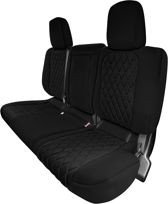FH Group Custom Fit Car Seat Covers Specifically Made for 2022-2026 Nissan Frontier, Rear Set Black Ultraflex Neoprene Waterproof Automotive Seat Covers for Pickup Truck, Nissan Accessories