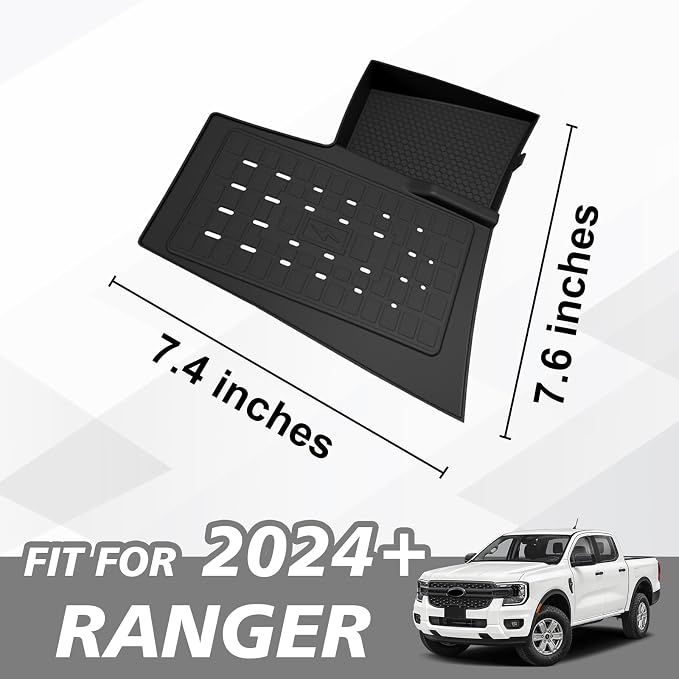 Muslogy Center Console Inserts Compatible with Ford Ranger 2024 2025 2026 Accessories, Center Console Wireless Charger Protective Mat Liner Anti-Slip Phone Charge Area Charging Protection