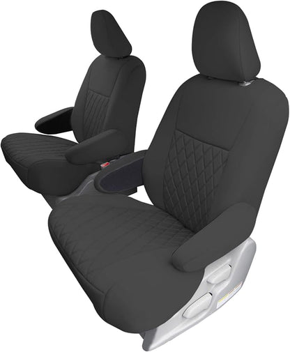 FH Group Custom Fit Car Seat Covers Specifically Made for 2011-2020 Toyota Sienna 7 Seater with Ultraflex Neoprene Water Resistant Automotive Seat Covers - 2nd Row Black