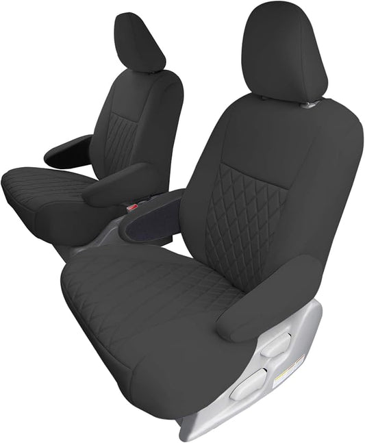 FH Group Custom Fit Car Seat Covers Specifically Made for 2011-2020 Toyota Sienna 7 Seater with Ultraflex Neoprene Water Resistant Automotive Seat Covers - 2nd Row Black