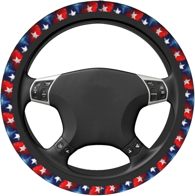 4th of July Steering Wheel Covers Non Slip Neoprene Universal 15 Inch Steering Wheel Protector Car Cover for Men Women