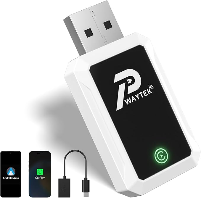 Wireless CarPlay Adapter for Factory Wired CarPlay Cars, Plug & Play Wireless CarPlay & Android Auto Dongle, Fast Auto Reconnect, Mini Compact Design