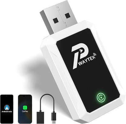Wireless CarPlay Adapter for Factory Wired CarPlay Cars, Plug & Play Wireless CarPlay & Android Auto Dongle, Fast Auto Reconnect, Mini Compact Design