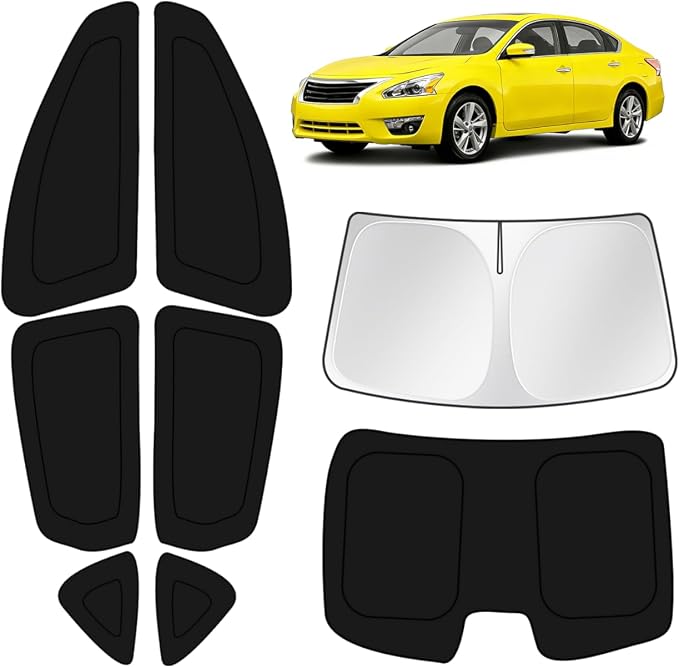 KUST Car Window Shades for Nissan Altima 2013-2018 Windshield Sun Shade Side Window Cover UV Block Privacy Protection Accessories for Camping Blackout Rear Back Full Set 8PCS