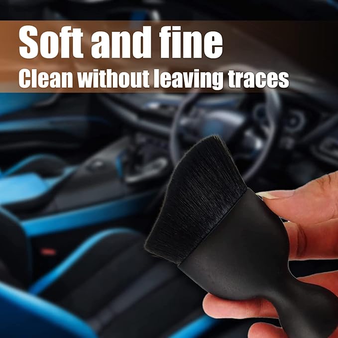 1 PC Car Interior Dust Brush, Auto Scratch Free Detailing Brush, Soft Car Interior Cleaning Brush Auto Accessories for Automotive Dashboard, Air Conditioner Vents, Computer (Black)