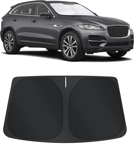 TINGLU Sun Shade for Jaguar F-Pace F Pace 2016-2025 2026 Accessories Windshield Sun Shade Window Shade UV Rays Protection Sun Visor Cover with Steering Wheel Sunshade Storage Bag