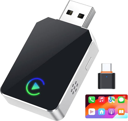 SPIRITIME Wireless CarPlay Adapter for iPhone, 2026 Upgraded 2-in-1 Android Auto CarPlay Wireless Adapter, Convert Wired to Wireless, Fast & Stable, Plug & Play (Silvery)