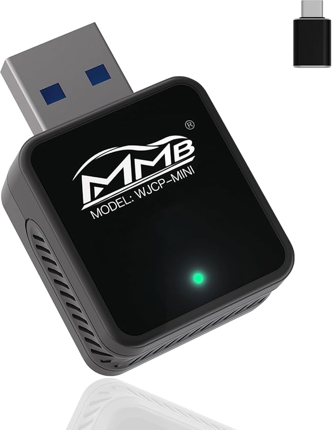 MMB Wireless Carplay Adapter for Apple iPhone, 2026 Upgrade Plug & Play, MINI-Ultra, Fastest for Converts OEM Wired to Wireless Car Play Only for Car Model 2016+ and iOS 10 USB & Type-C