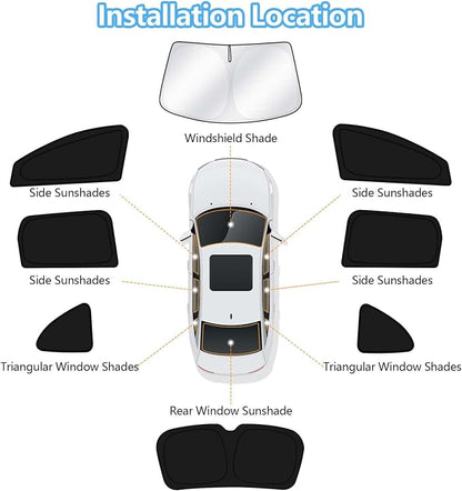 KUST Car Window Shades for Honda CRV 2017-2022 CR-V Accessories Windshield Sun Shade Side Rear Window Covers Sunshade Privacy Protection for Camping Blackout UV Block Full Set 8PCS