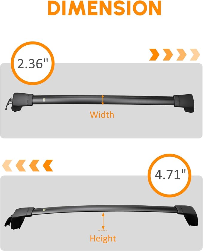 Upgraded Cross Bars Fit for Volvo XC60 2018-2026 Lockable Roof Rack Crossbars Cargo Accessories