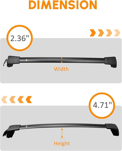 Upgraded Cross Bars Fit for Volvo XC60 2018-2026 Lockable Roof Rack Crossbars Cargo Accessories