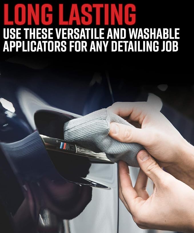 Adam's Polishes Microfiber Applicator Pad (8 Pack) All Purpose Car Detailing Applicator Sponge | Use with Ceramic Coating for Cars, Car Wax, Paint Sealants, Compound, Polish, Conditioner, Glazes
