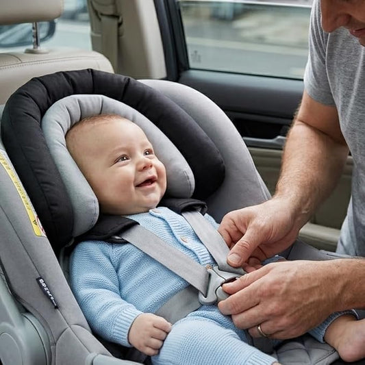 Pro Goleem Car Seat Head Support Infant, Soft Infant Car Seat Insert, 2 in 1 Carseat Head Support for Newborn, Perfect for Car Seat, Stroller, Swing, Bouncer, Gray and Black