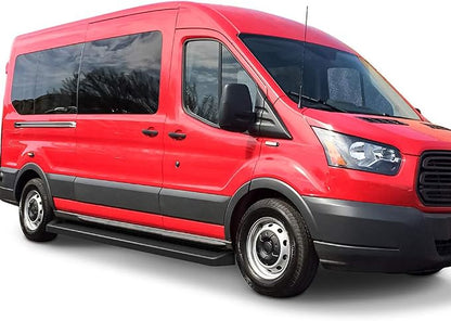 APS Running Boards 6 inches Matte Black Compatible with Ford Transit 2015-2026 Full Size Van 3-Door (Exclude 2022-2026 E-Transit) (Nerf Bars Side Steps Side Bars)