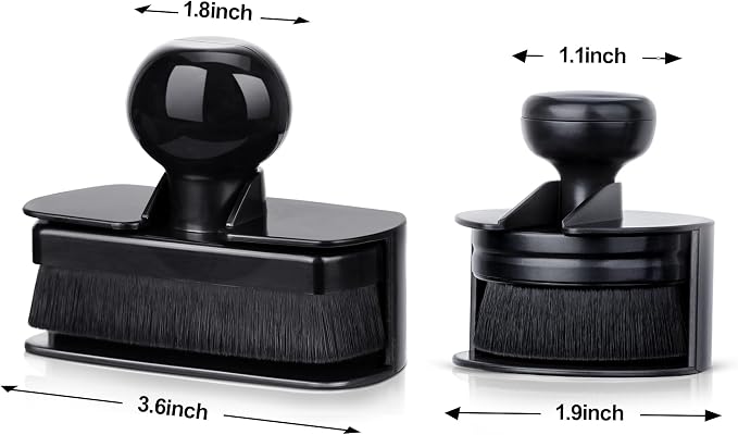 Large Car Tire Shine Applicator, Vegan Tire Shine Brush - Automotive Tire Dressing Applicator Brush with Storage Stand for Tire Detailing & Car Wash Kit, 3.6 Inch Length -2pcs (Black & Blue)