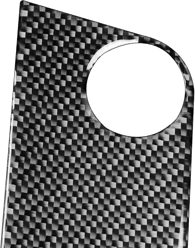 Real Premium Carbon Fiber Decor Compatible with Audi A3 S3 RS3 8V 2013 2014 2015 2016 2017 2018 2019 Car Center Console Power Outlet Sticker Kit Auto Interior Accessories Decal 2PCS Black
