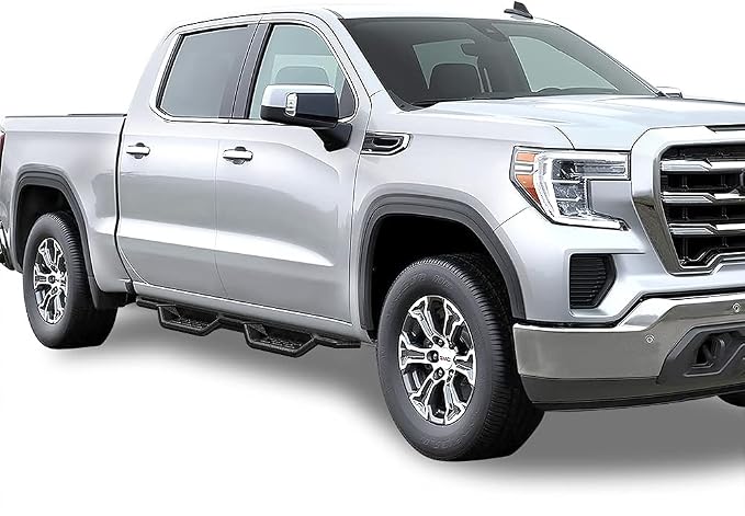 APS Black 6in Drop Down Bars Compatible with Chevy Silverado GMC Sierra 1500 2019-2026 Crew Cab & 2500 HD 3500 HD 2020-2026 (Silverado 1500 LTD Sierra 1500 LD 2022)
