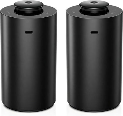 Waterless Essential Oil Diffuser for Home Aromatherapy Scent Diffusers with 3 Countdown Timer Settings or Timer-Off, 3 Mist Levels for Car Room Studio Office, ANX Premium Metal Black 2 Pack