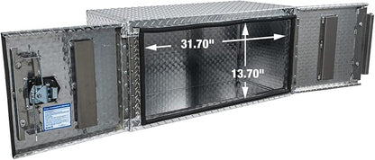 Buyers Products 1705205 Diamond Tread Aluminum Underbody Truck Box with Barn Door, 18 x 18 x 36 Inch, Lockable T Handles, Truck Storage and Organizer, Made in the USA, Silver
