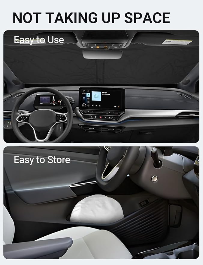 Proadsy Windshield Sun Shade for Volkswagen VW ID.4 2021-2025 2026 4-Layer Foldable Front Sunshade Protector Sun Visor Blocks UV Rays Keep Car Cooler Accessories