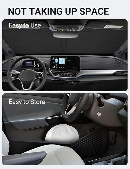 Proadsy Windshield Sun Shade for Volkswagen VW ID.4 2021-2025 2026 4-Layer Foldable Front Sunshade Protector Sun Visor Blocks UV Rays Keep Car Cooler Accessories